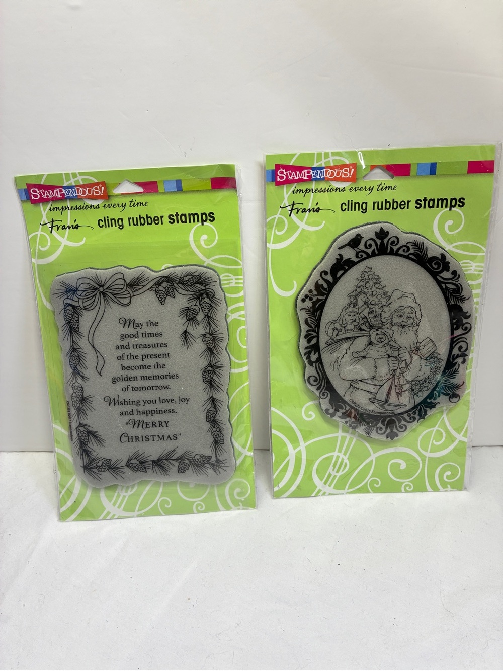 2 Stampendous rubber Cling Rubber stamps Christmas Stamps